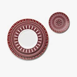 New Baccarat Arcadia Red Dessert Plate, Set of 2