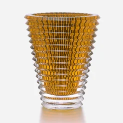 New Baccarat Eye Oval Vase XL Amber