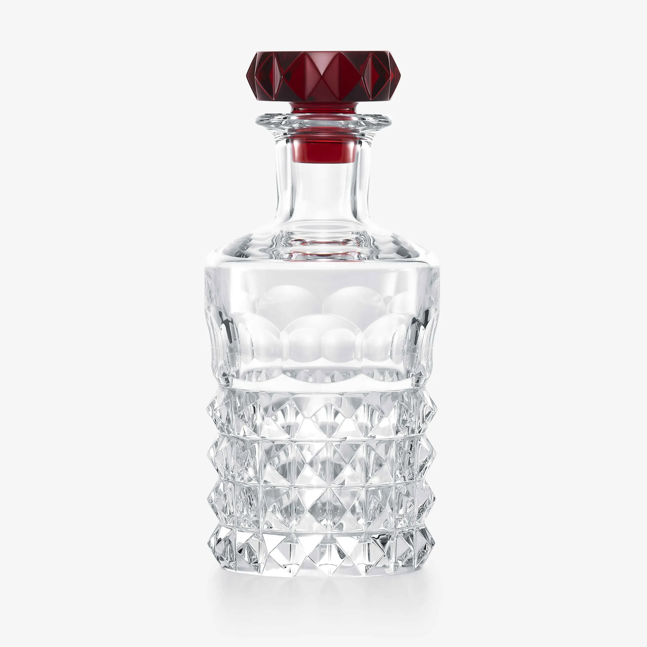 Baccarat Louxor Whiskey Decanter Clear & red