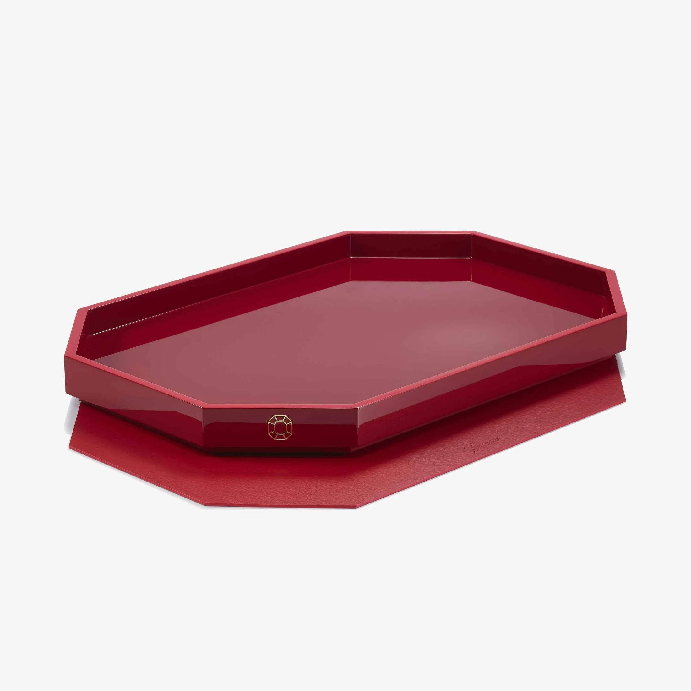 Sale Baccarat Octogone Tray L Red