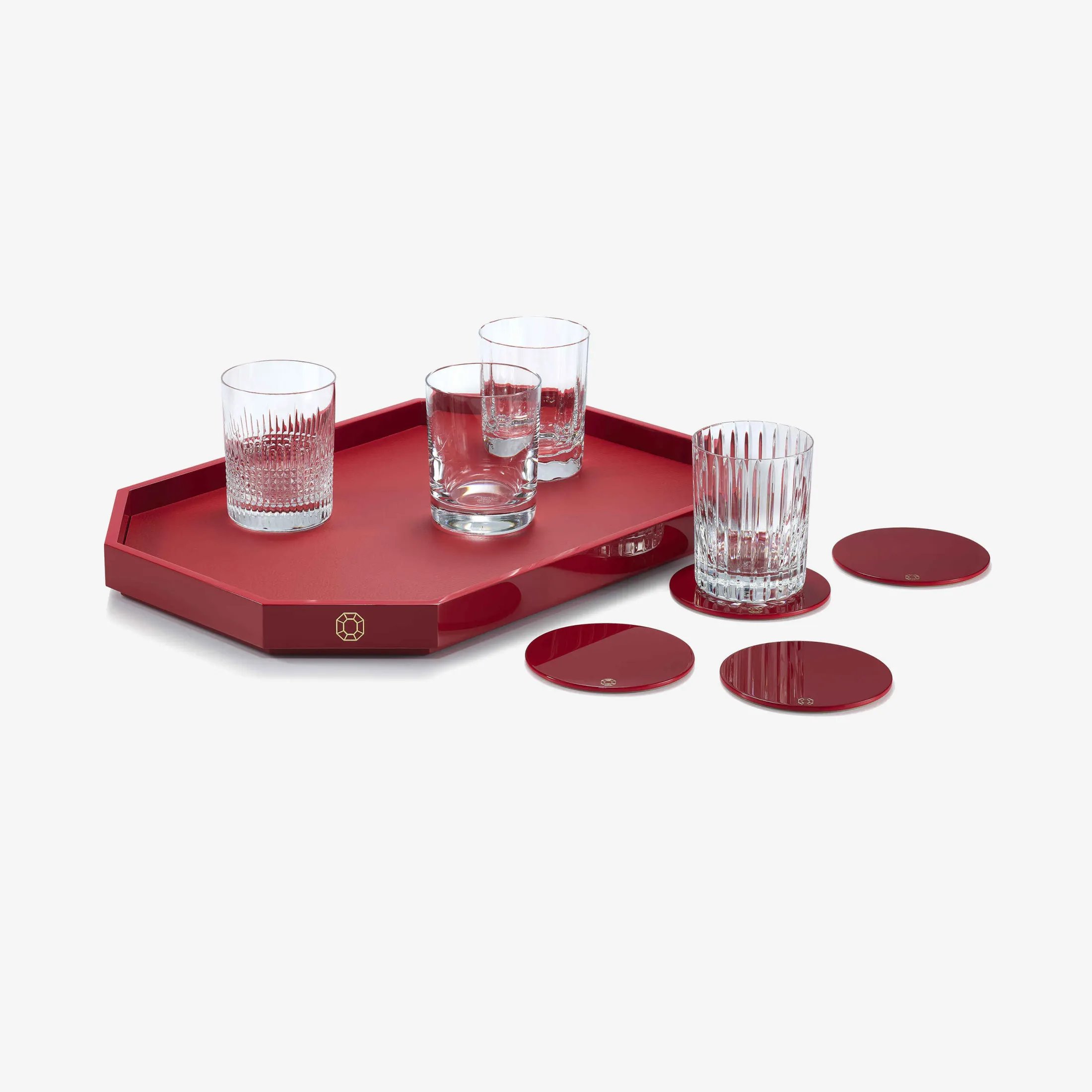 Sale Baccarat Octogone Tray L Red