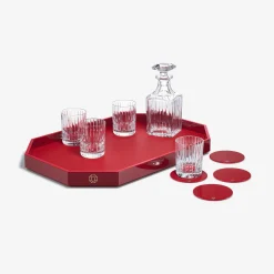 Sale Baccarat Octogone Tray L & Coaster X4 & Harmonie Tumblers & Whiskey Decanter | United States