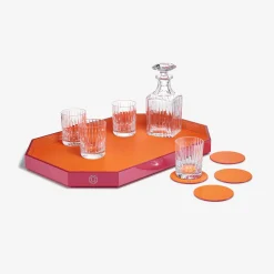 Sale Baccarat Octogone Tray L & Coaster X4 & Harmonie Tumblers & Whiskey Decanter | United States