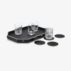 New Baccarat Octogone Tray M Black