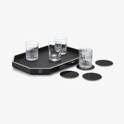 Clearance Baccarat Octogone Tray M & Coaster X4 & 4 Elements Tumblers Set | United States Red