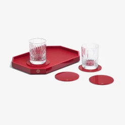 Sale Baccarat Octogone Tray S & Coaster X4 & Harmonie Tumblers | United States Red