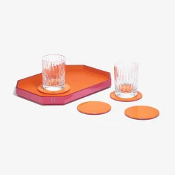 Sale Baccarat Octogone Tray S & Coaster X4 & Harmonie Tumblers | United States Red