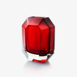 New Baccarat Octogone Vase Red