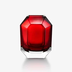 New Baccarat Octogone Vase Red